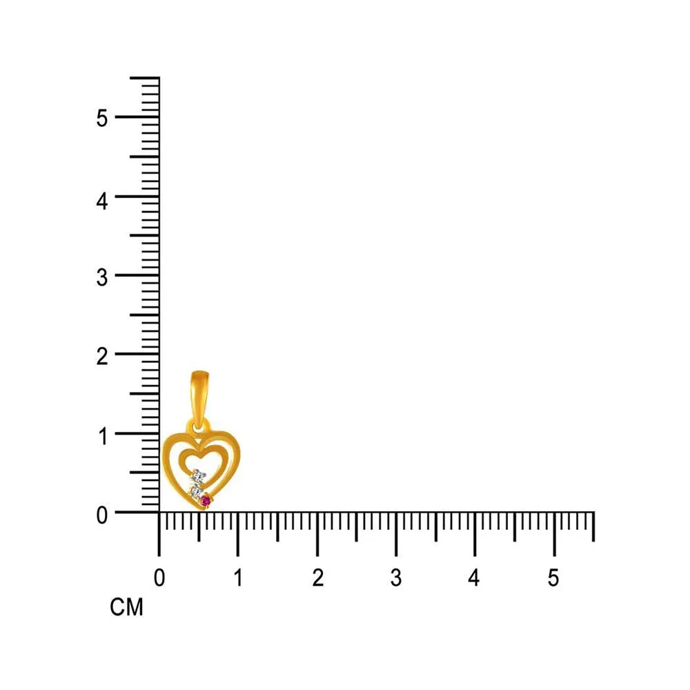 14k Dual Interlocked Hearts Adorned With S