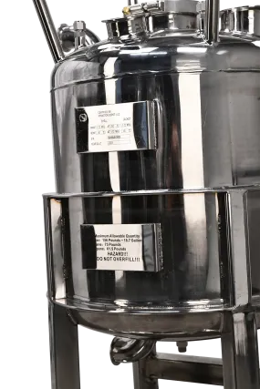 156lb ASME Single-Jacketed Solvent Tank or Collection Vessel | V1 | Unassembled