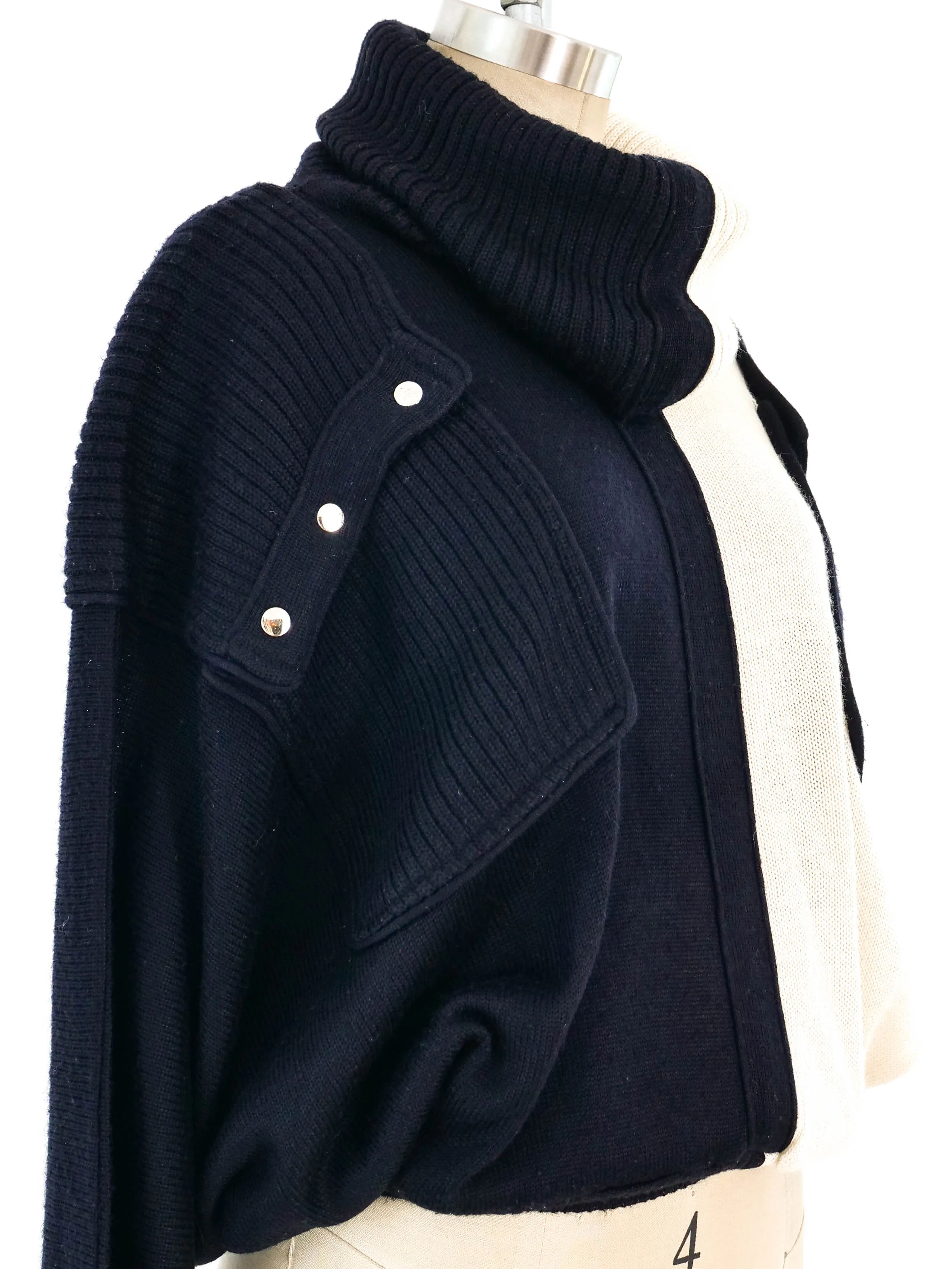 1980's Black and White Knit Sweater