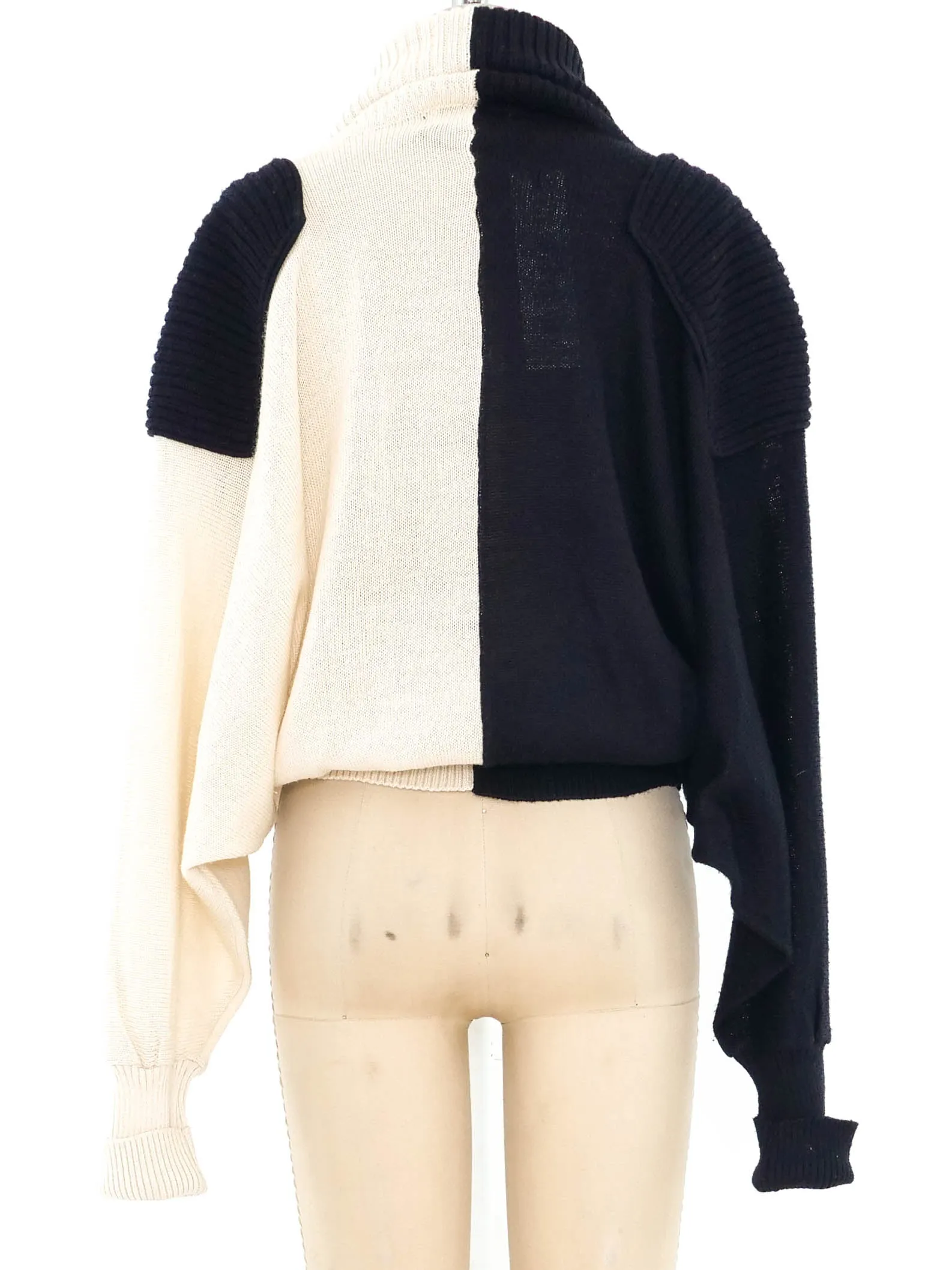 1980's Black and White Knit Sweater