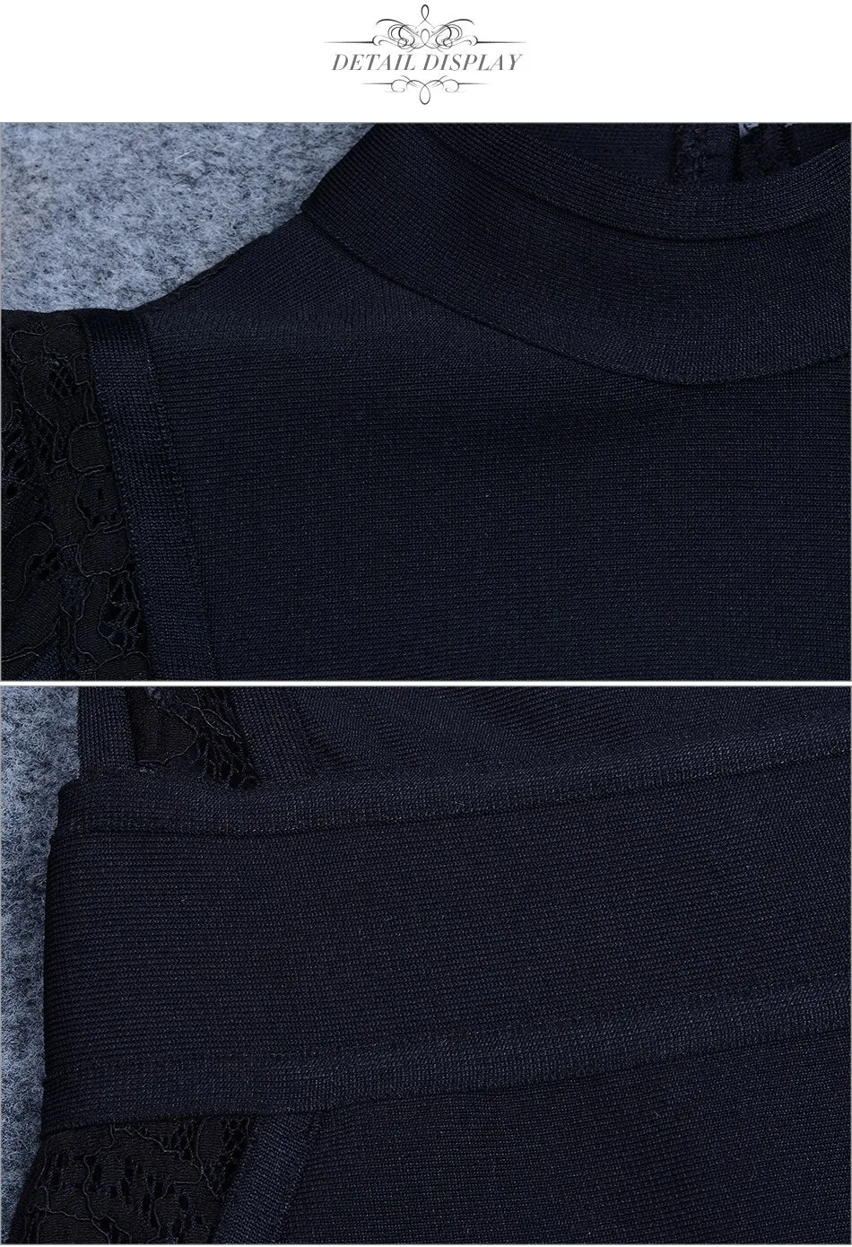 ADYCE Vestidos Elegant Long Sleeve Black Backless Bodycon Lace Bandage Party Dress - H3522