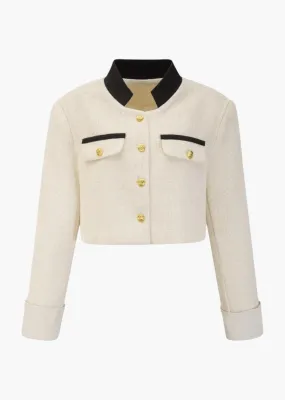 Alba Mandarin Collar Cropped Blazer