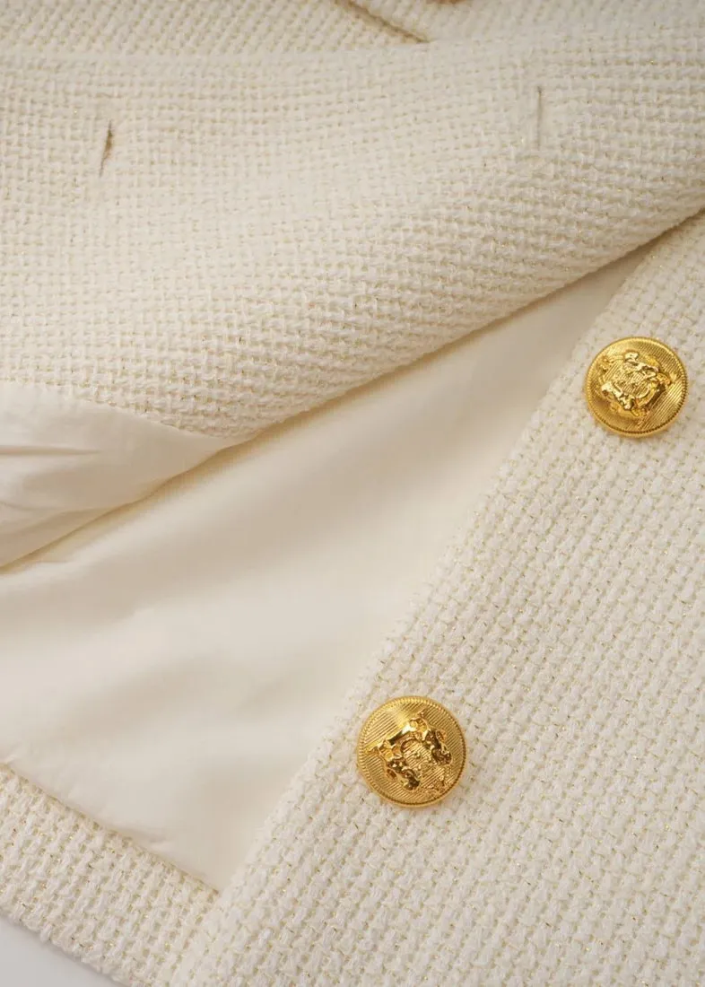 Alba Mandarin Collar Cropped Blazer
