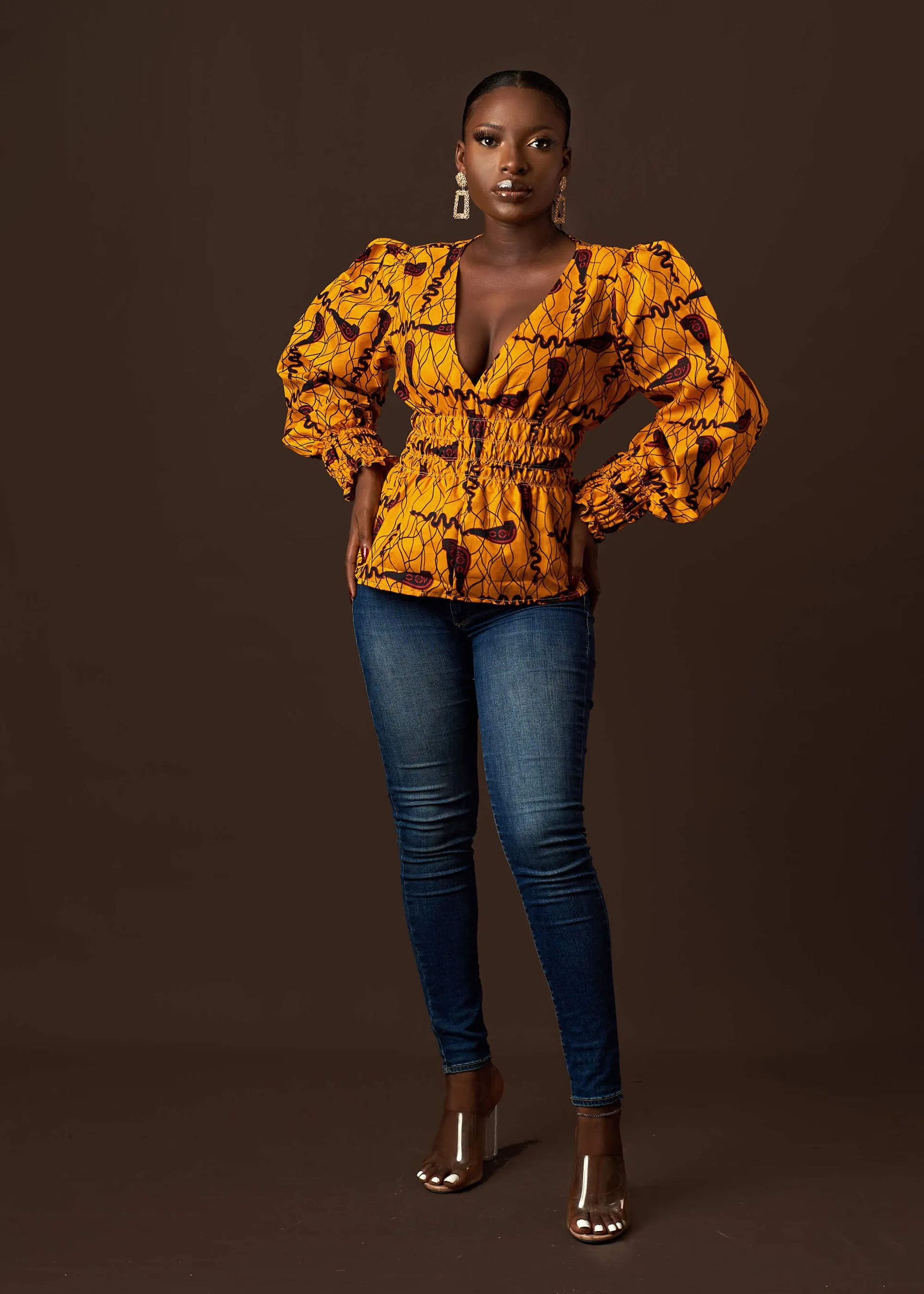 Amosa Smock Peplum Top