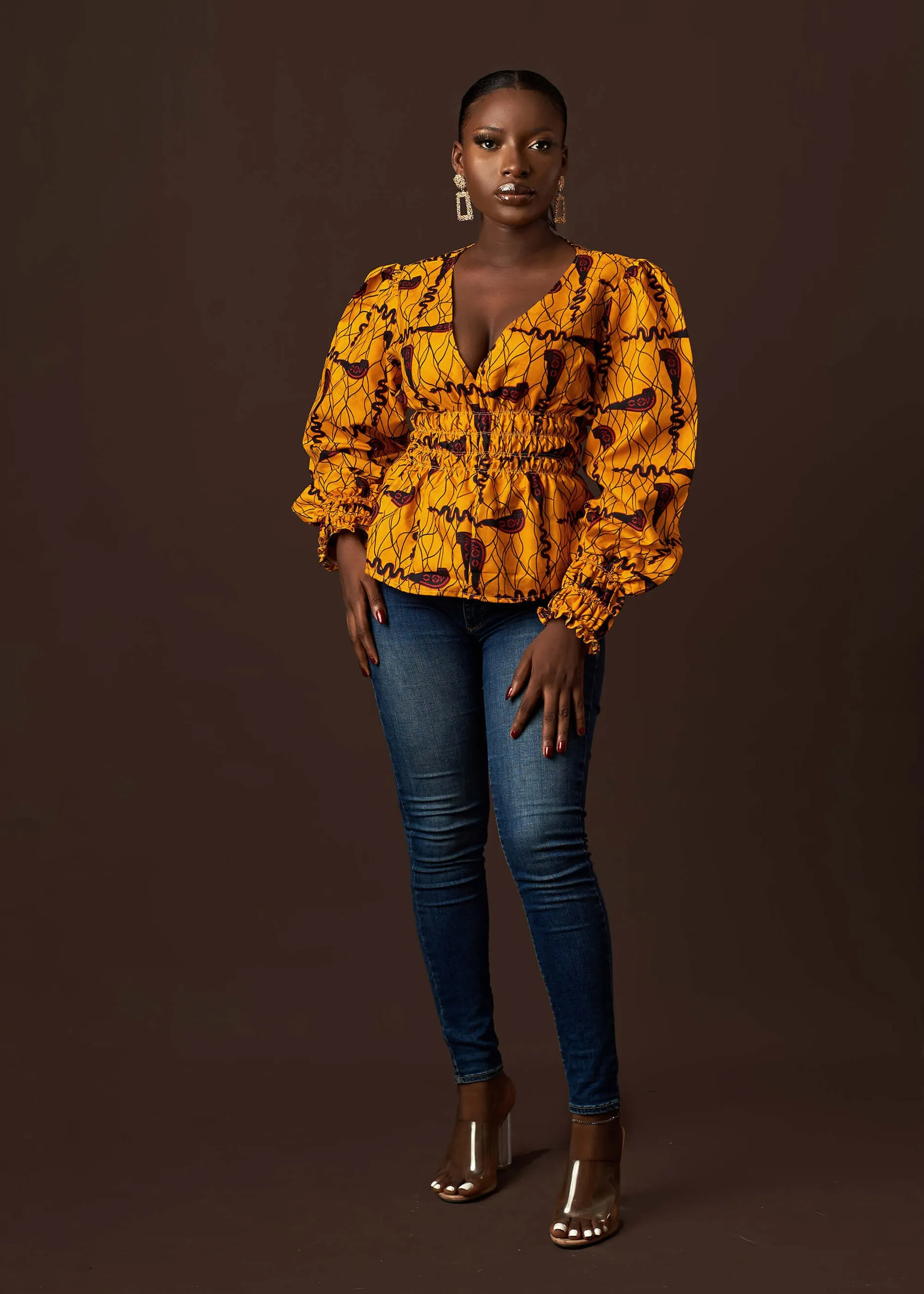 Amosa Smock Peplum Top