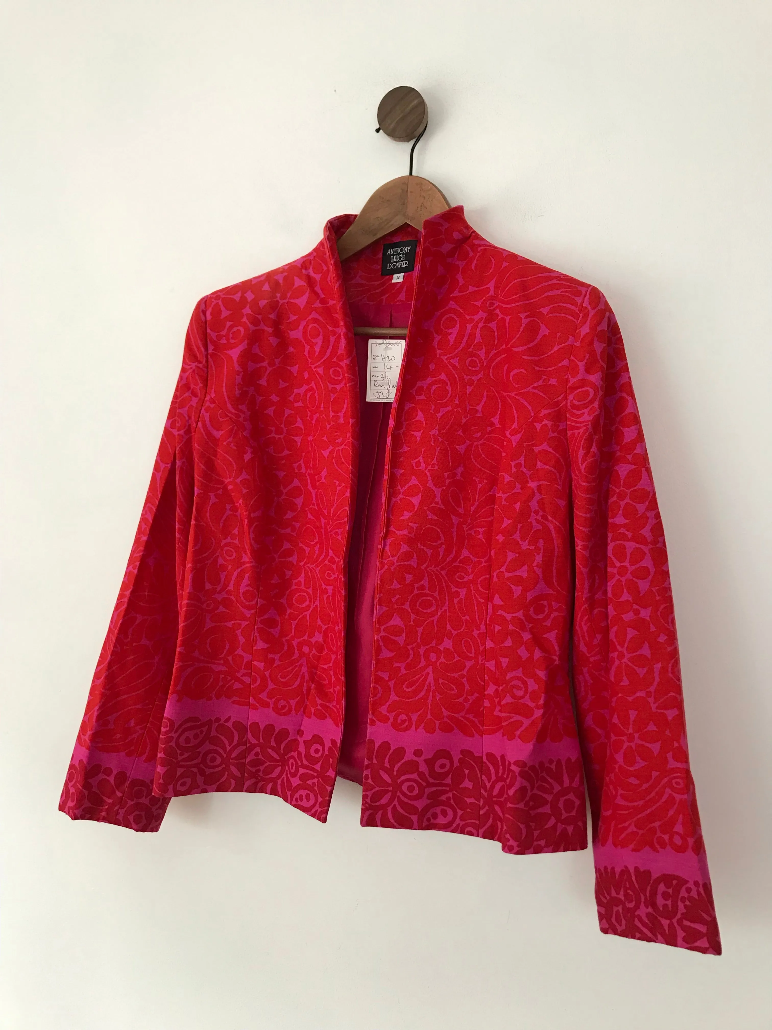 Antony Leigh Dower Women's Floral Patterned Blazer Jacket | UK14 | Red