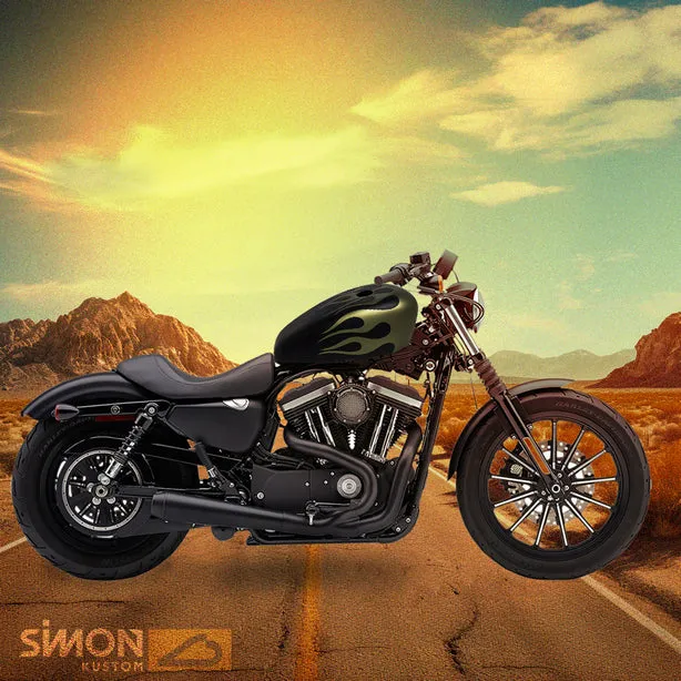 BLACK OLIVE GREEN FLAMES - Iron
