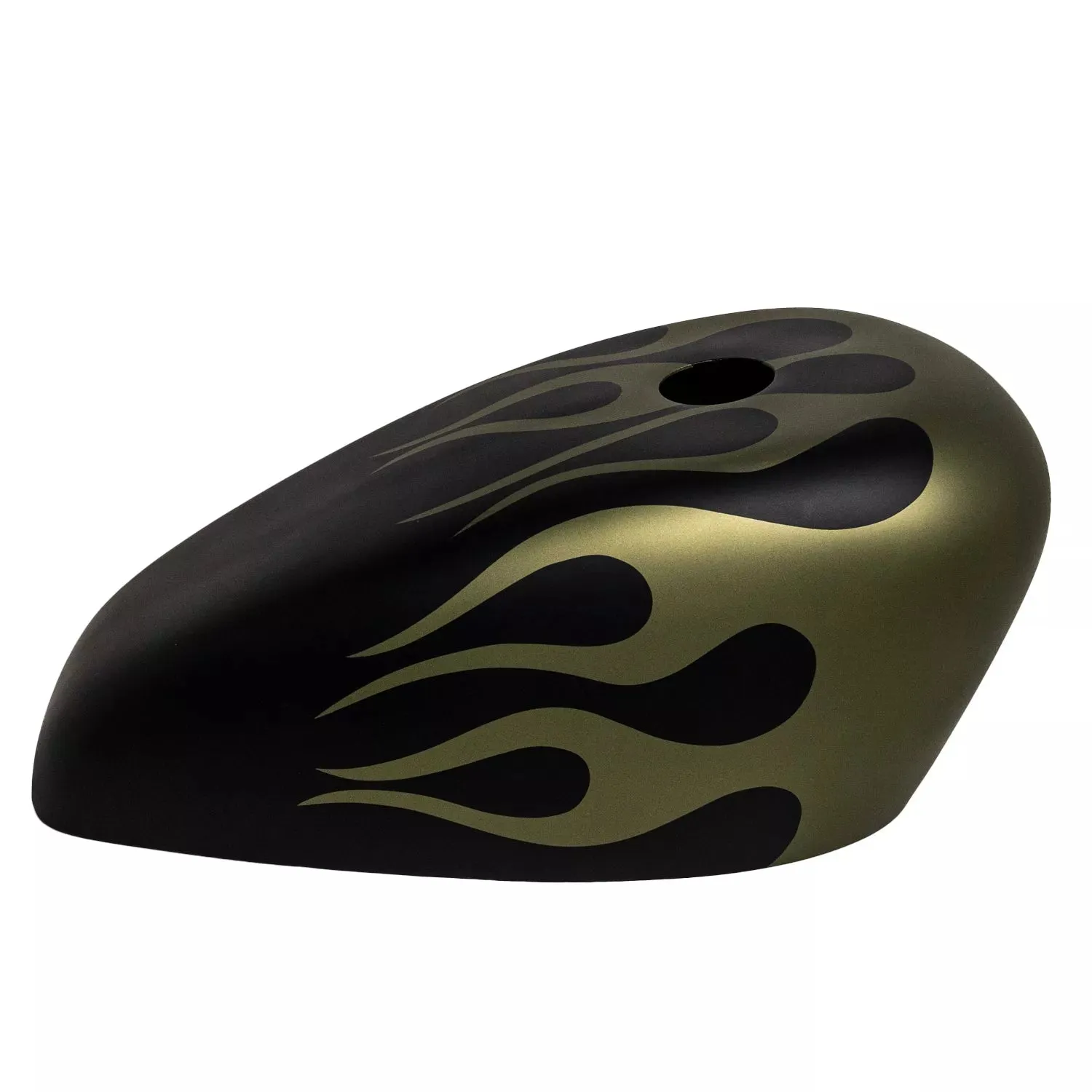 BLACK OLIVE GREEN FLAMES - Iron