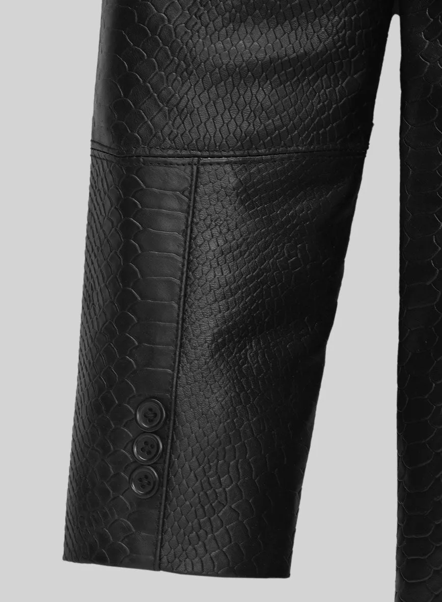 Black Python Catwalk Leather Blazer # 2
