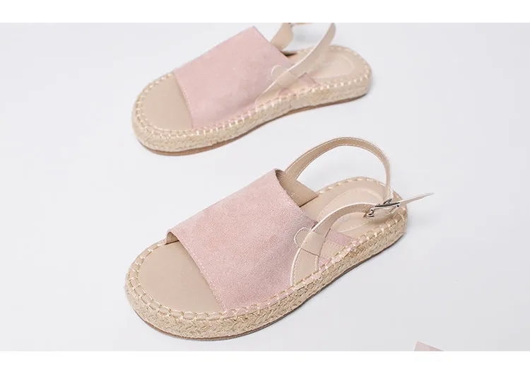 BOOPDO DESIGN SUEDE ESPADRILLE SANDALS
