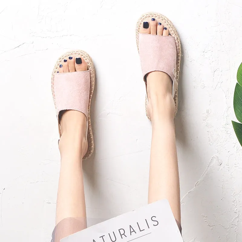 BOOPDO DESIGN SUEDE ESPADRILLE SANDALS