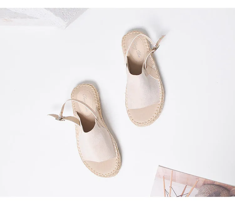 BOOPDO DESIGN SUEDE ESPADRILLE SANDALS