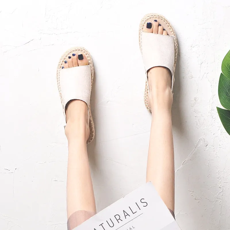 BOOPDO DESIGN SUEDE ESPADRILLE SANDALS