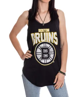 Boston Bruins Ladies "Distressed" Lace Flowy Tank Top