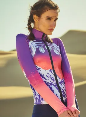CAGGEEN BREATHABLE RUNNING TRAINING JACKET WITH GRAPHIC PRINT