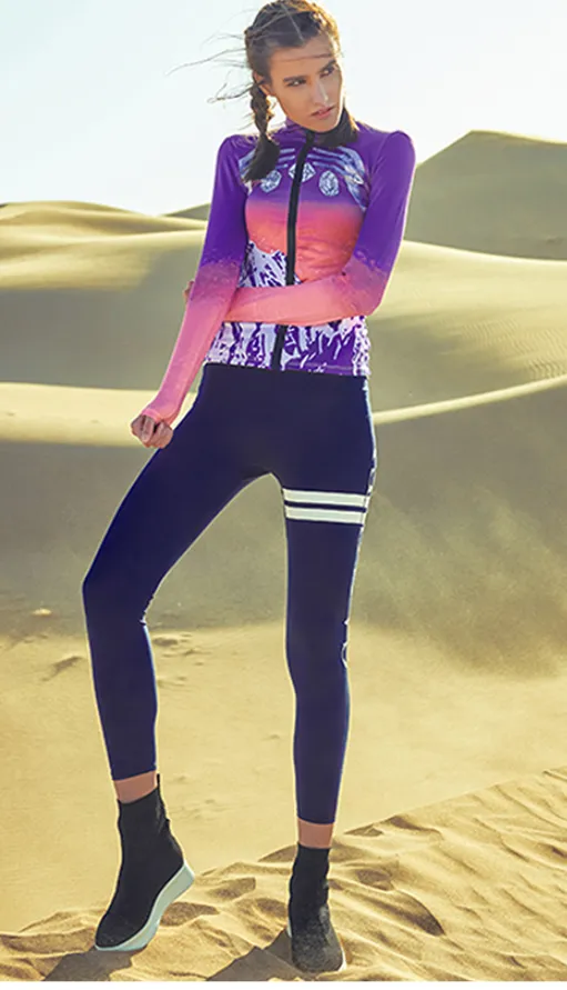 CAGGEEN BREATHABLE RUNNING TRAINING JACKET WITH GRAPHIC PRINT