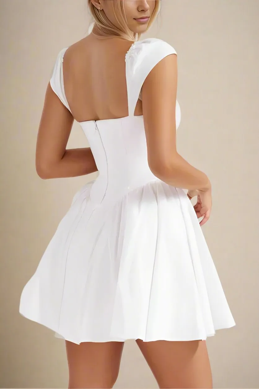 Cara Bodycon Mini Dress - Pearl White