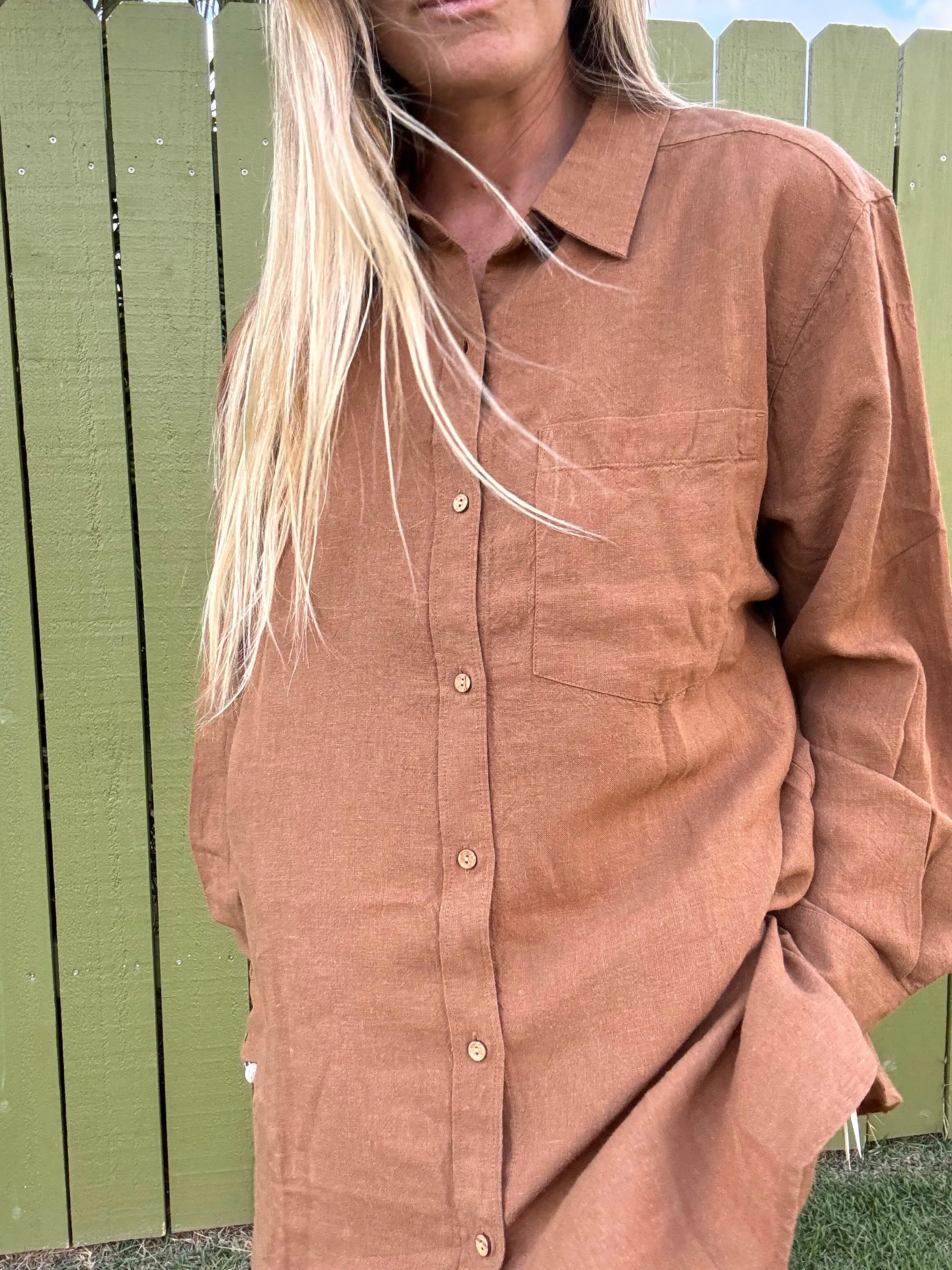 CARVE DESIGNS Taylor Linen Tunic - Rum Chambray
