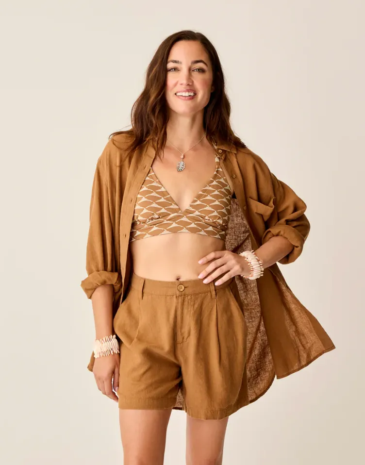 CARVE DESIGNS Taylor Linen Tunic - Rum Chambray