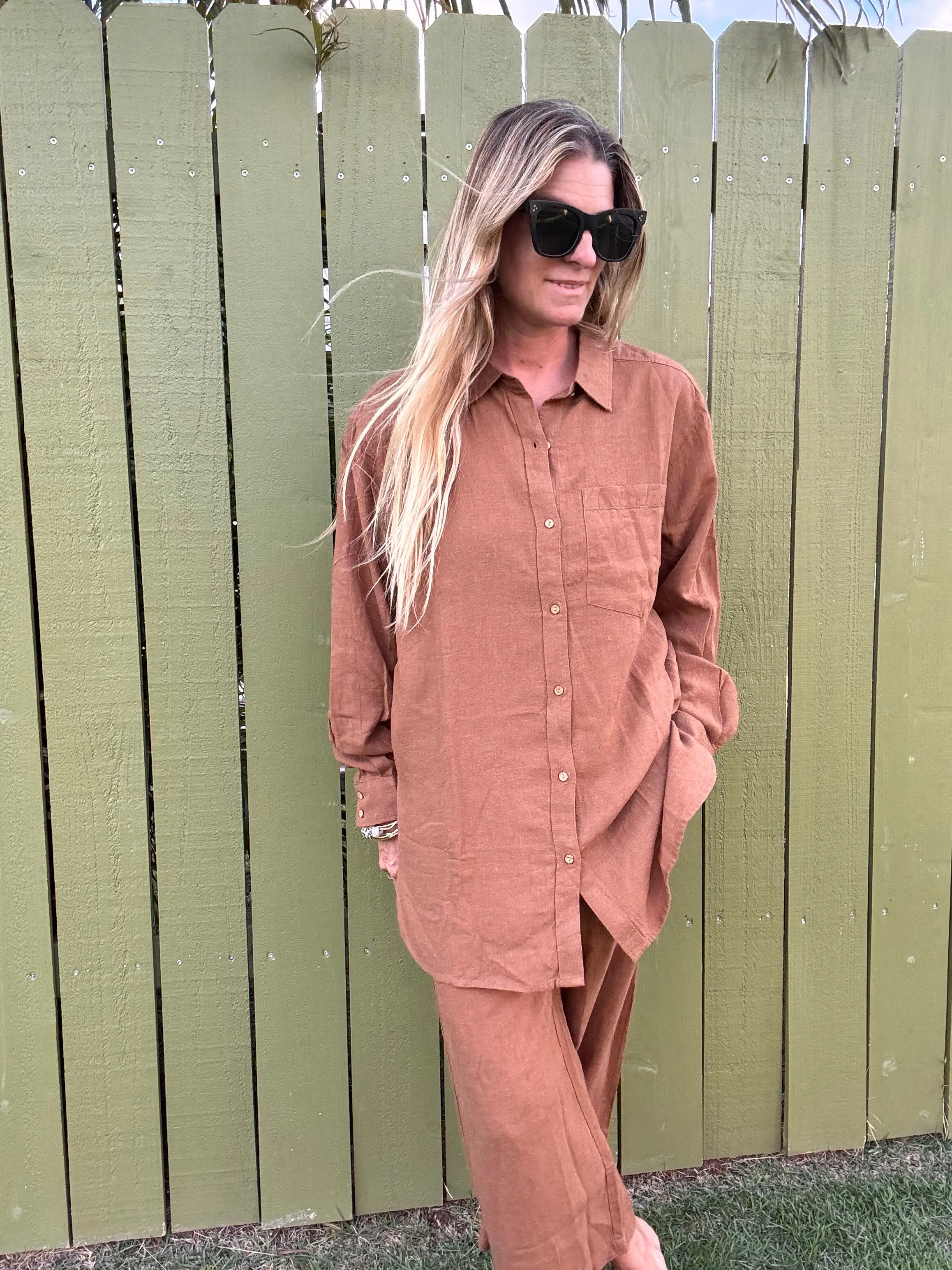 CARVE DESIGNS Taylor Linen Tunic - Rum Chambray
