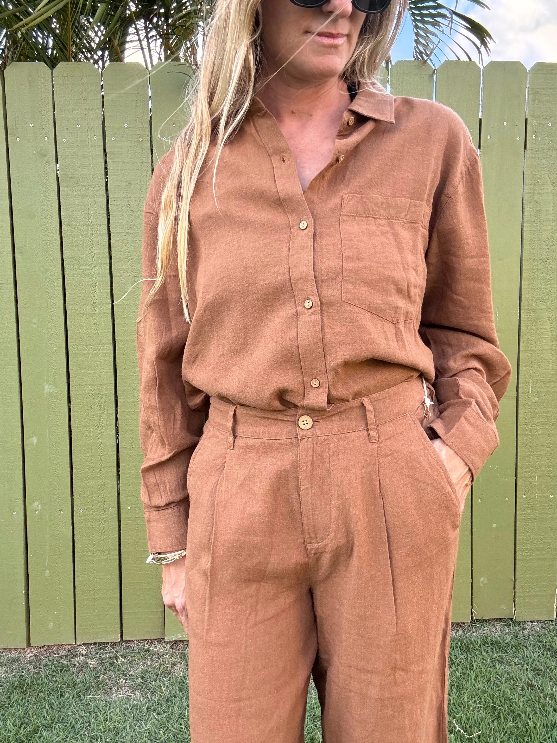 CARVE DESIGNS Taylor Linen Tunic - Rum Chambray