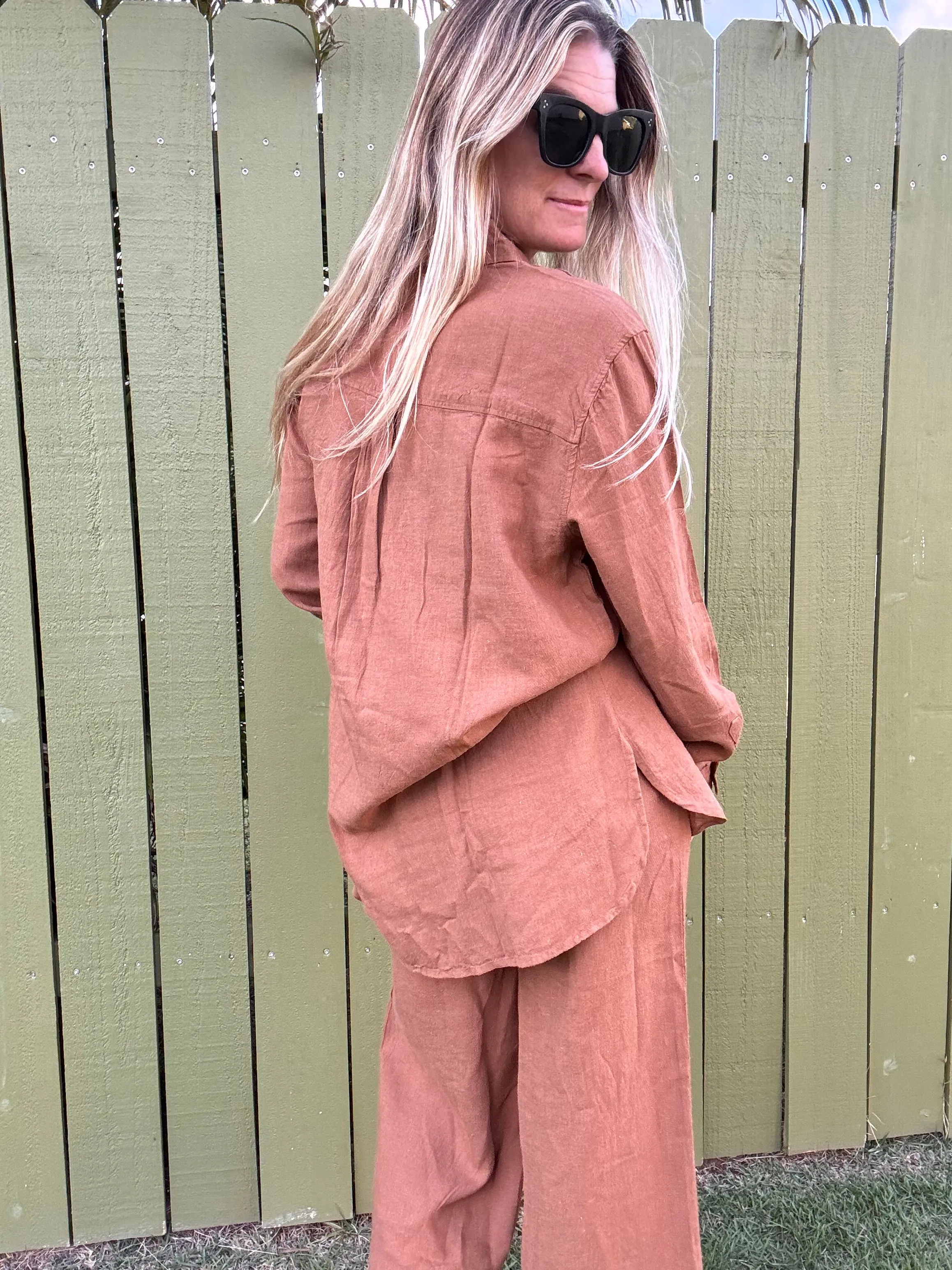 CARVE DESIGNS Taylor Linen Tunic - Rum Chambray