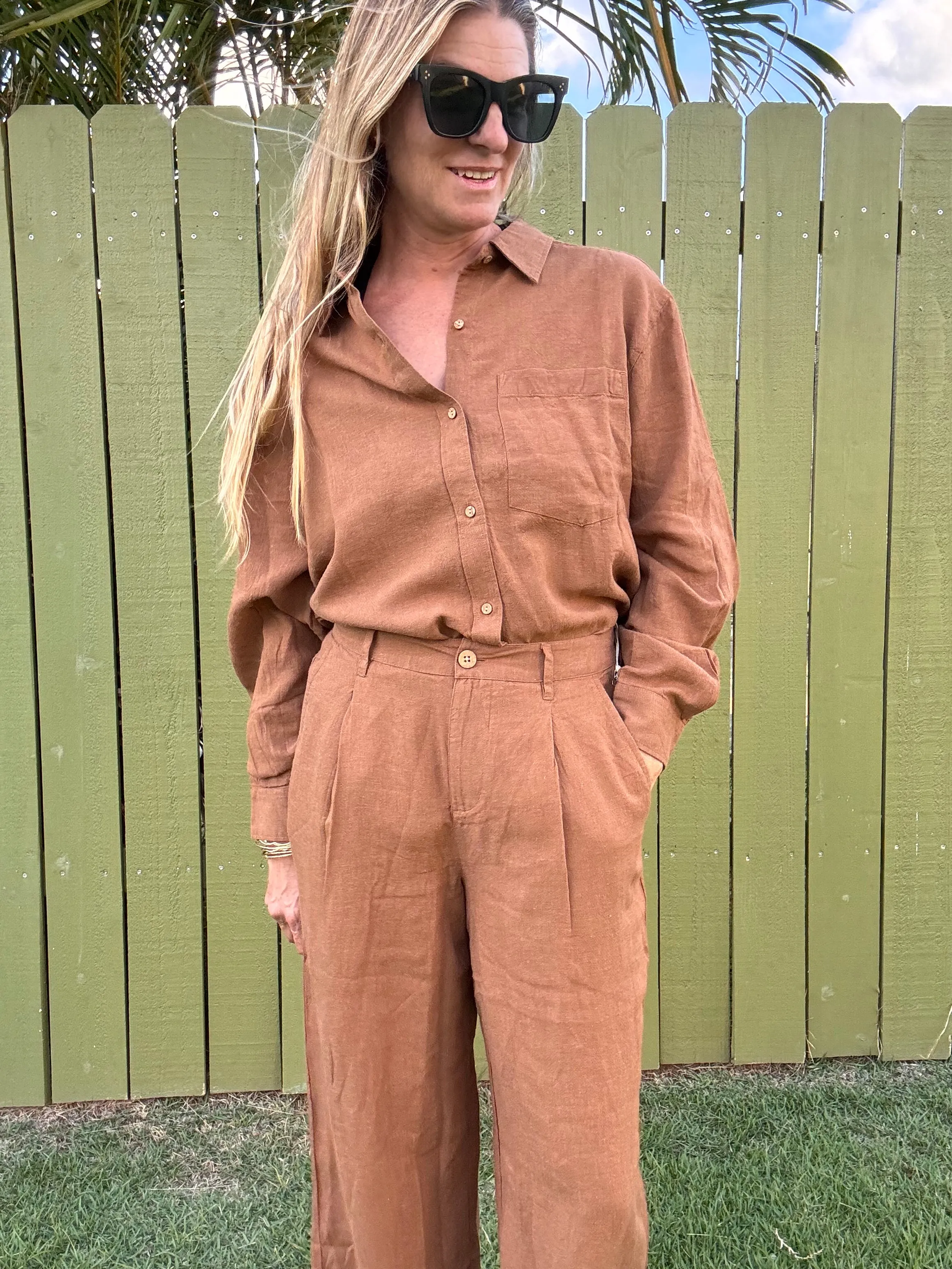 CARVE DESIGNS Taylor Linen Tunic - Rum Chambray