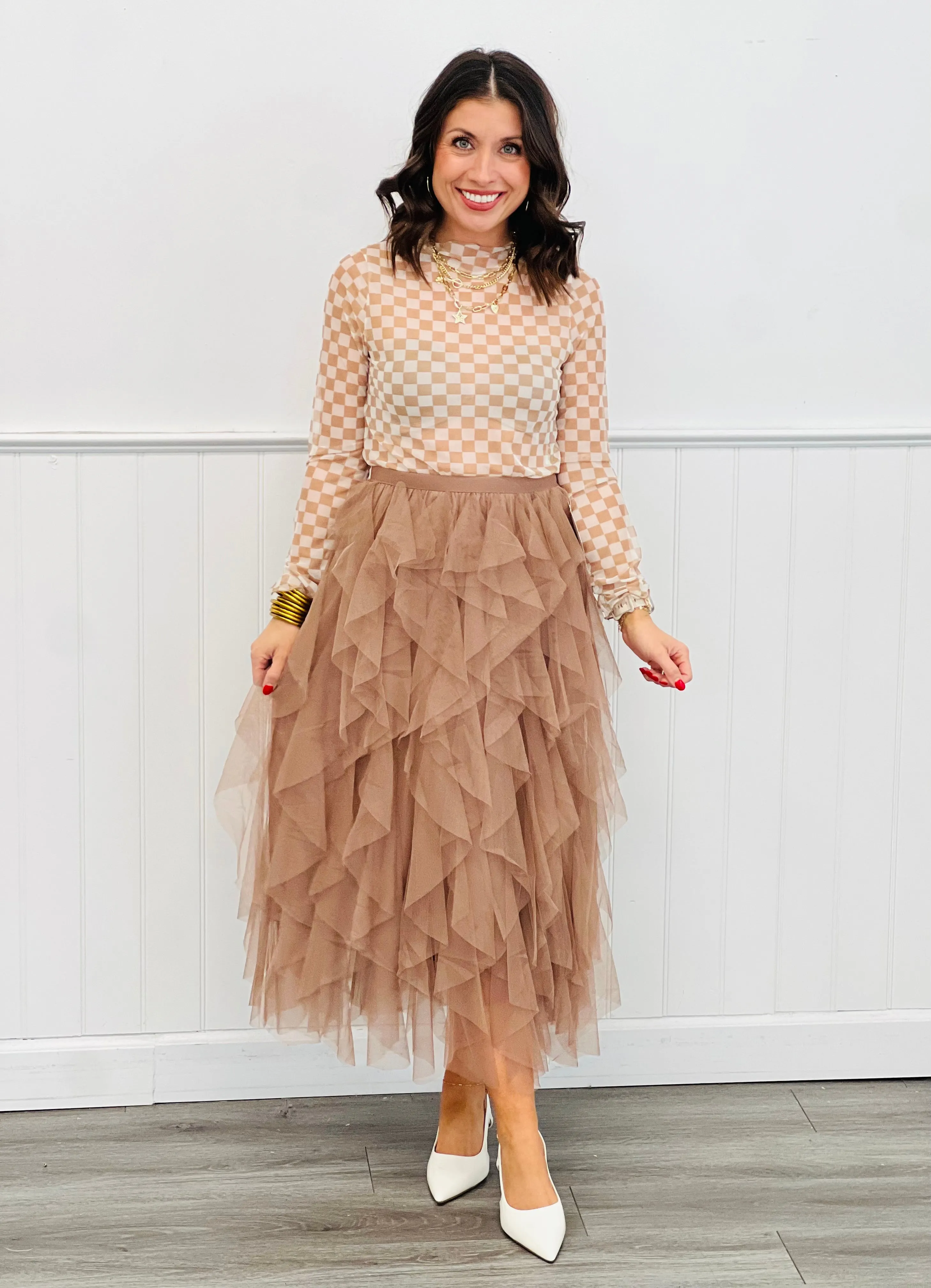 Cascading Tulle Mesh Maxi Skirt (Reg. and Plus) - 4 Colors