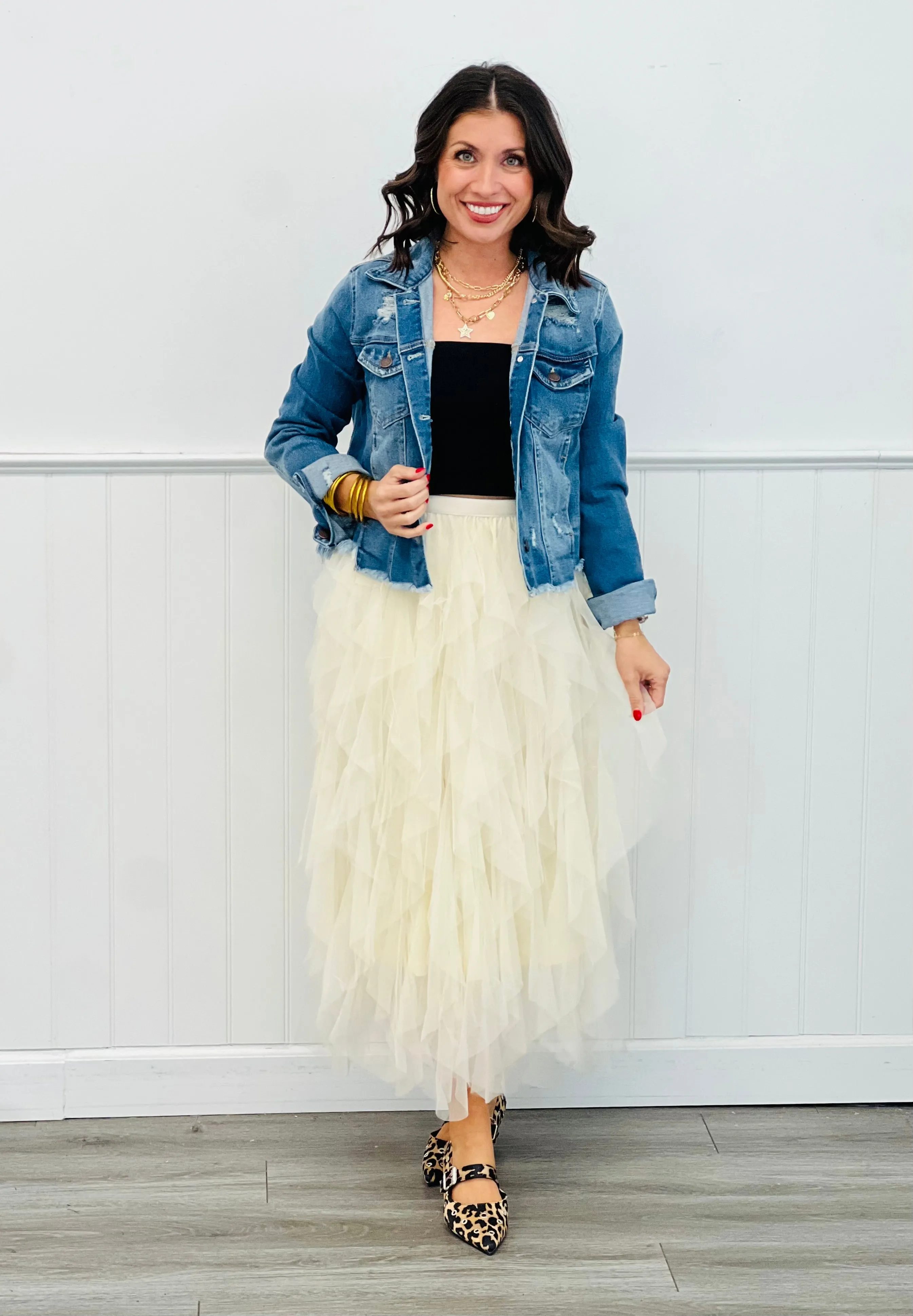 Cascading Tulle Mesh Maxi Skirt (Reg. and Plus) - 4 Colors