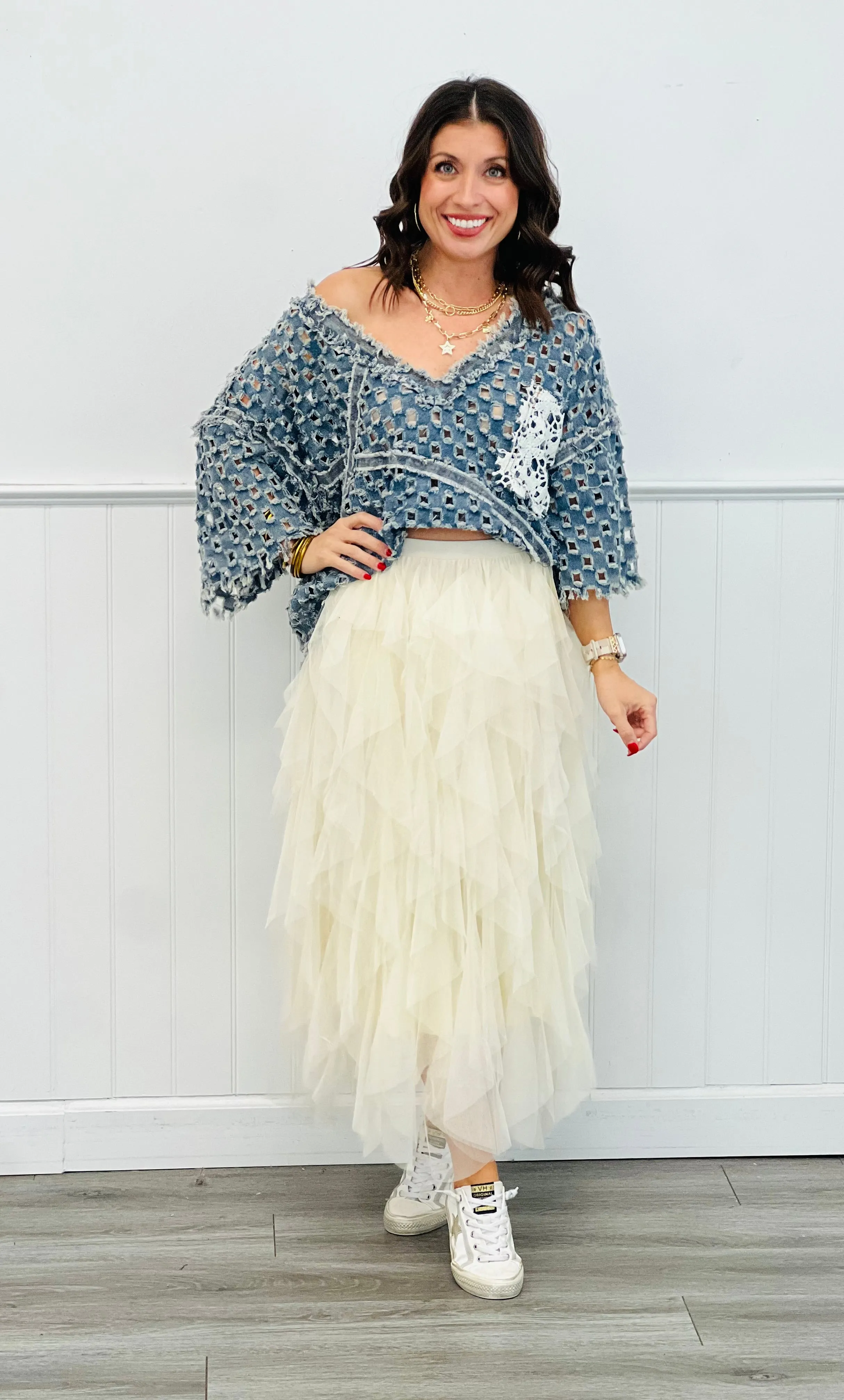 Cascading Tulle Mesh Maxi Skirt (Reg. and Plus) - 4 Colors