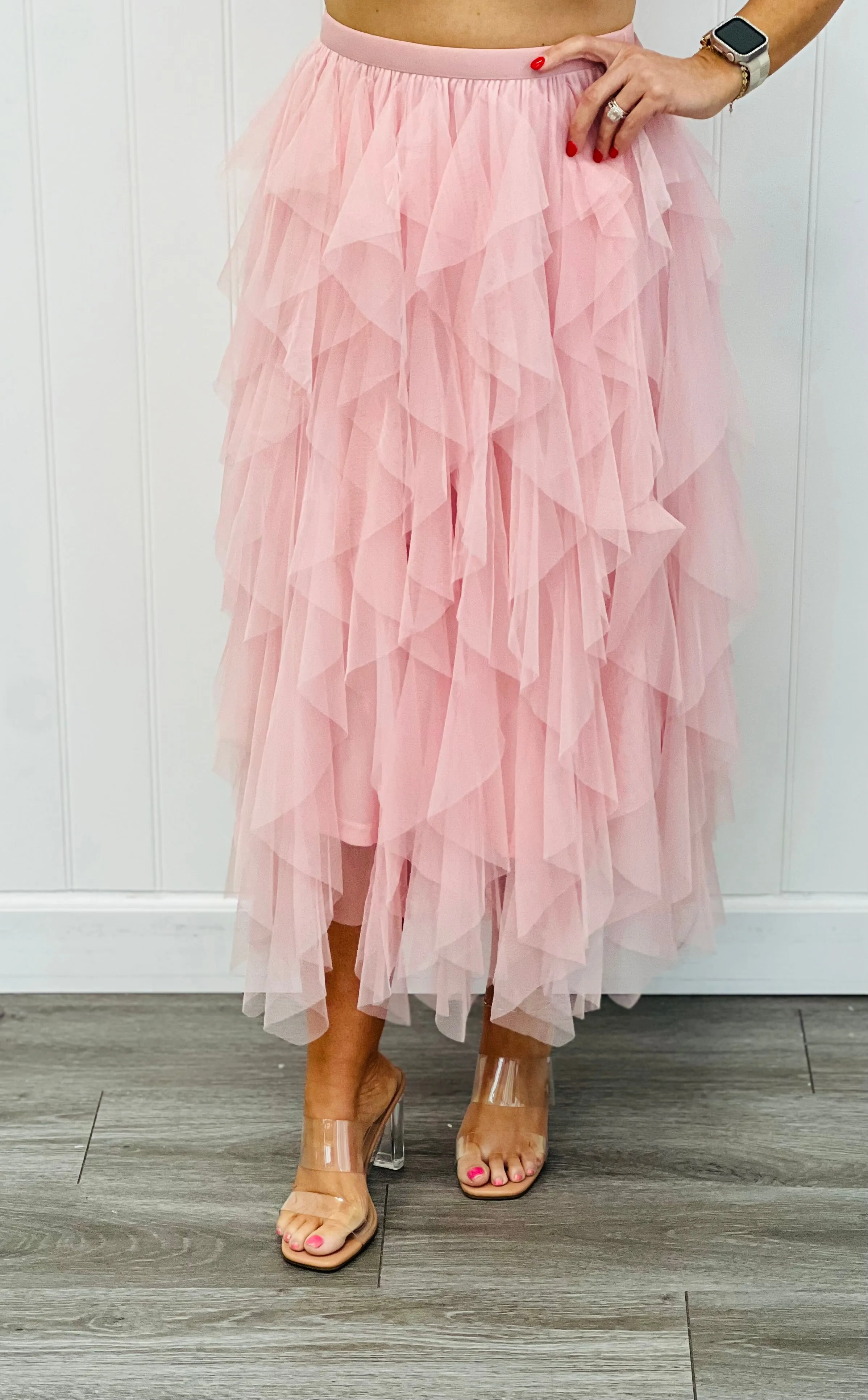Cascading Tulle Mesh Maxi Skirt (Reg. and Plus) - 4 Colors