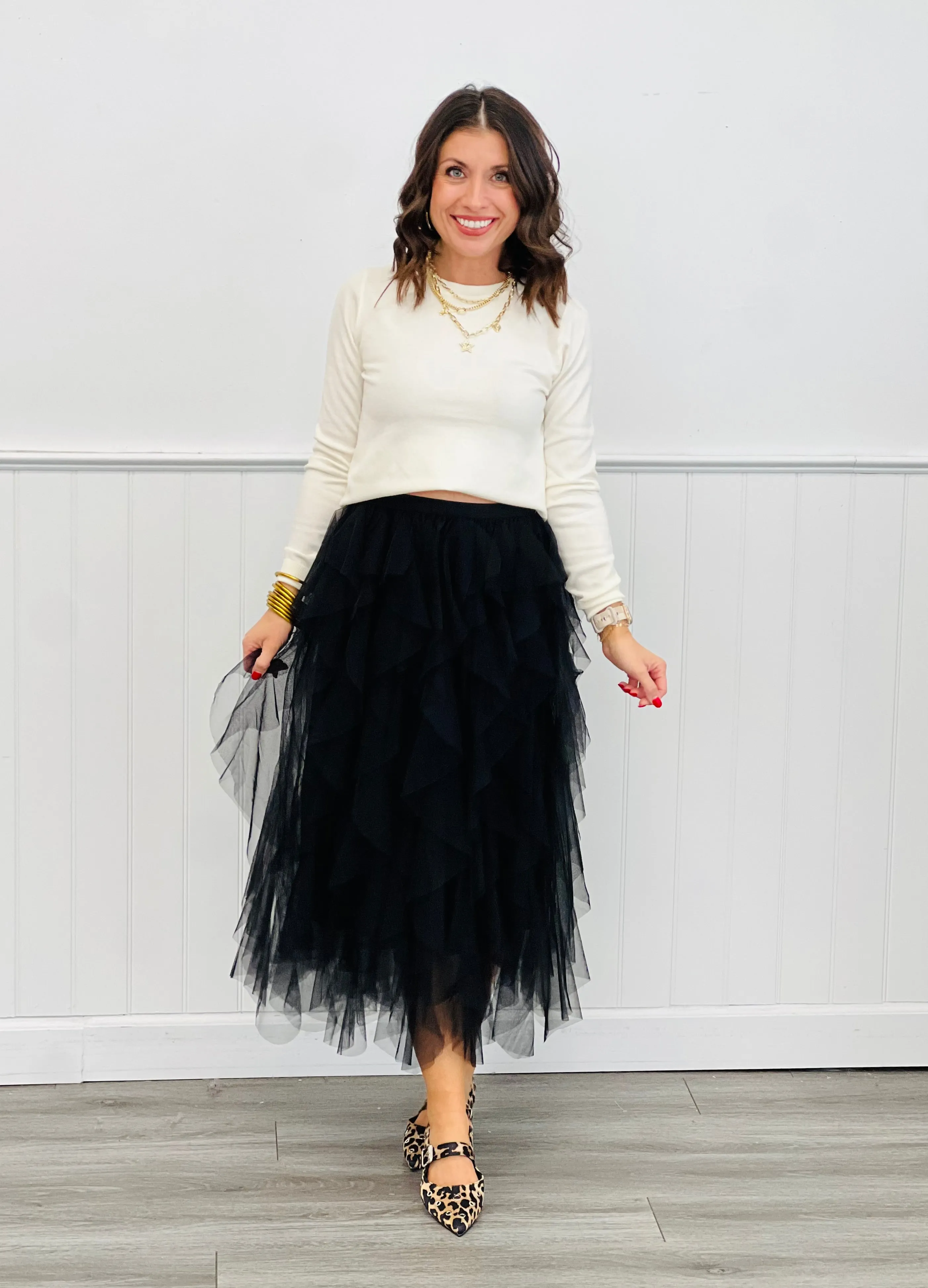 Cascading Tulle Mesh Maxi Skirt (Reg. and Plus) - 4 Colors