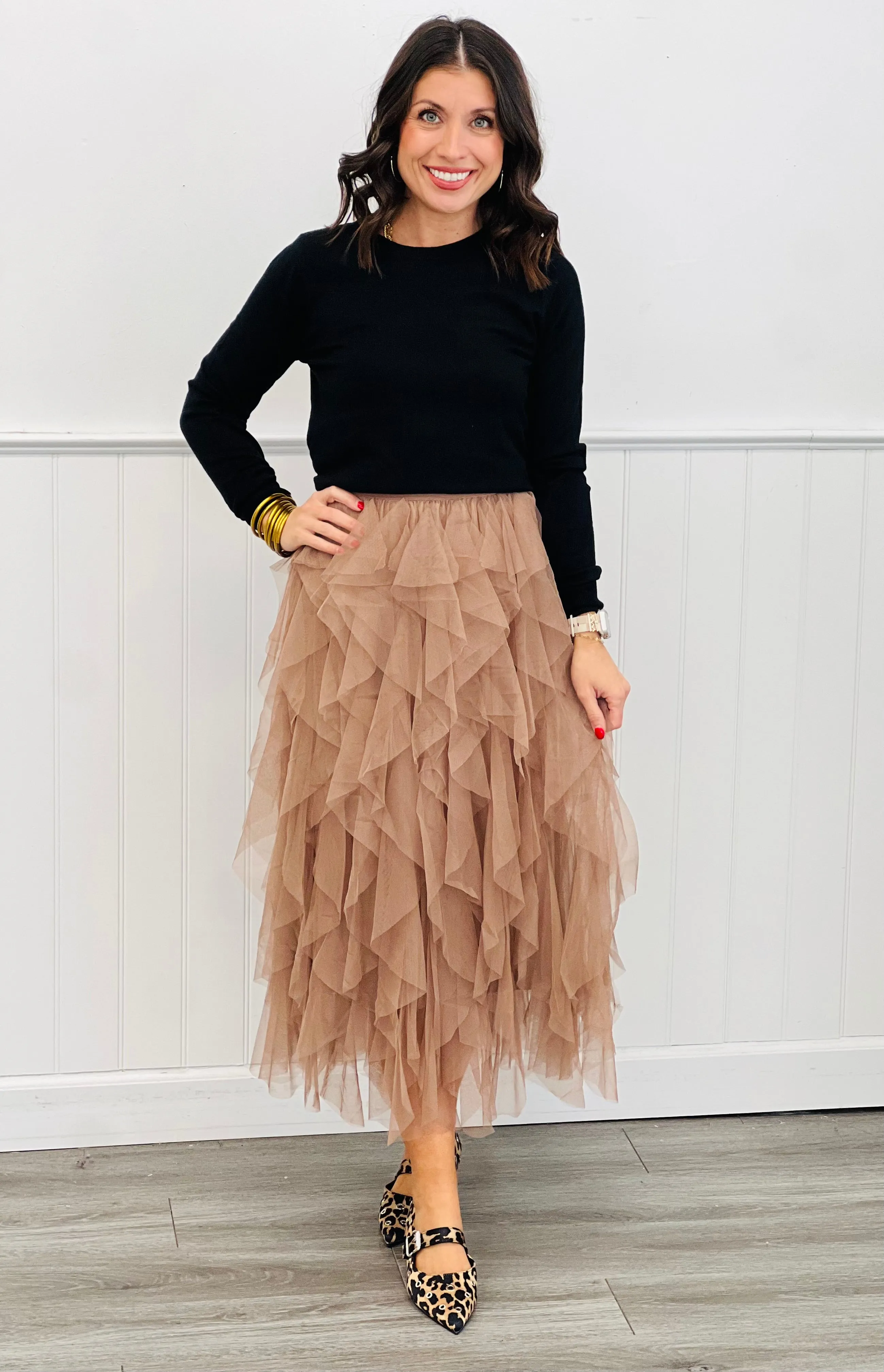 Cascading Tulle Mesh Maxi Skirt (Reg. and Plus) - 4 Colors