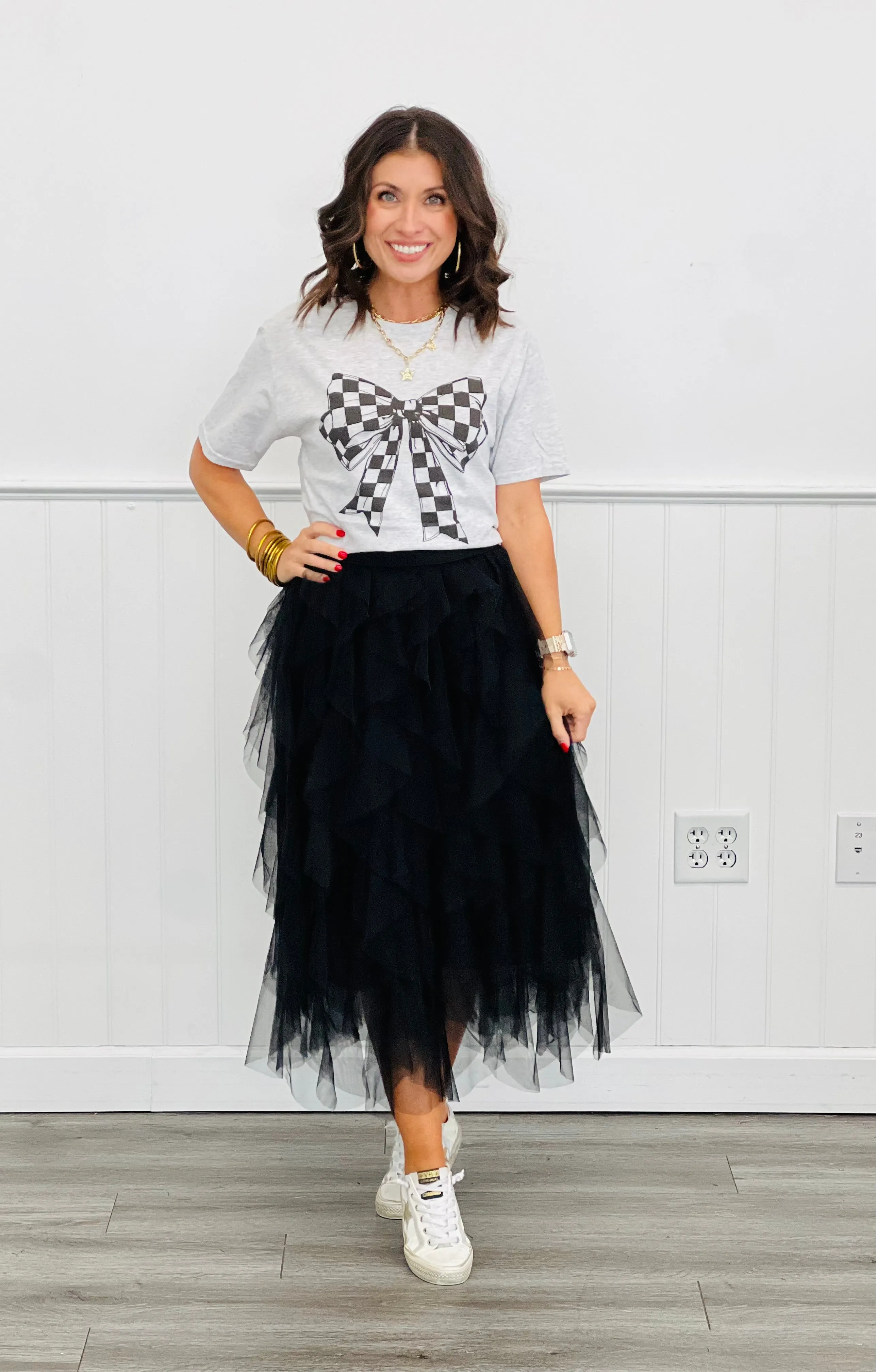 Cascading Tulle Mesh Maxi Skirt (Reg. and Plus) - 4 Colors
