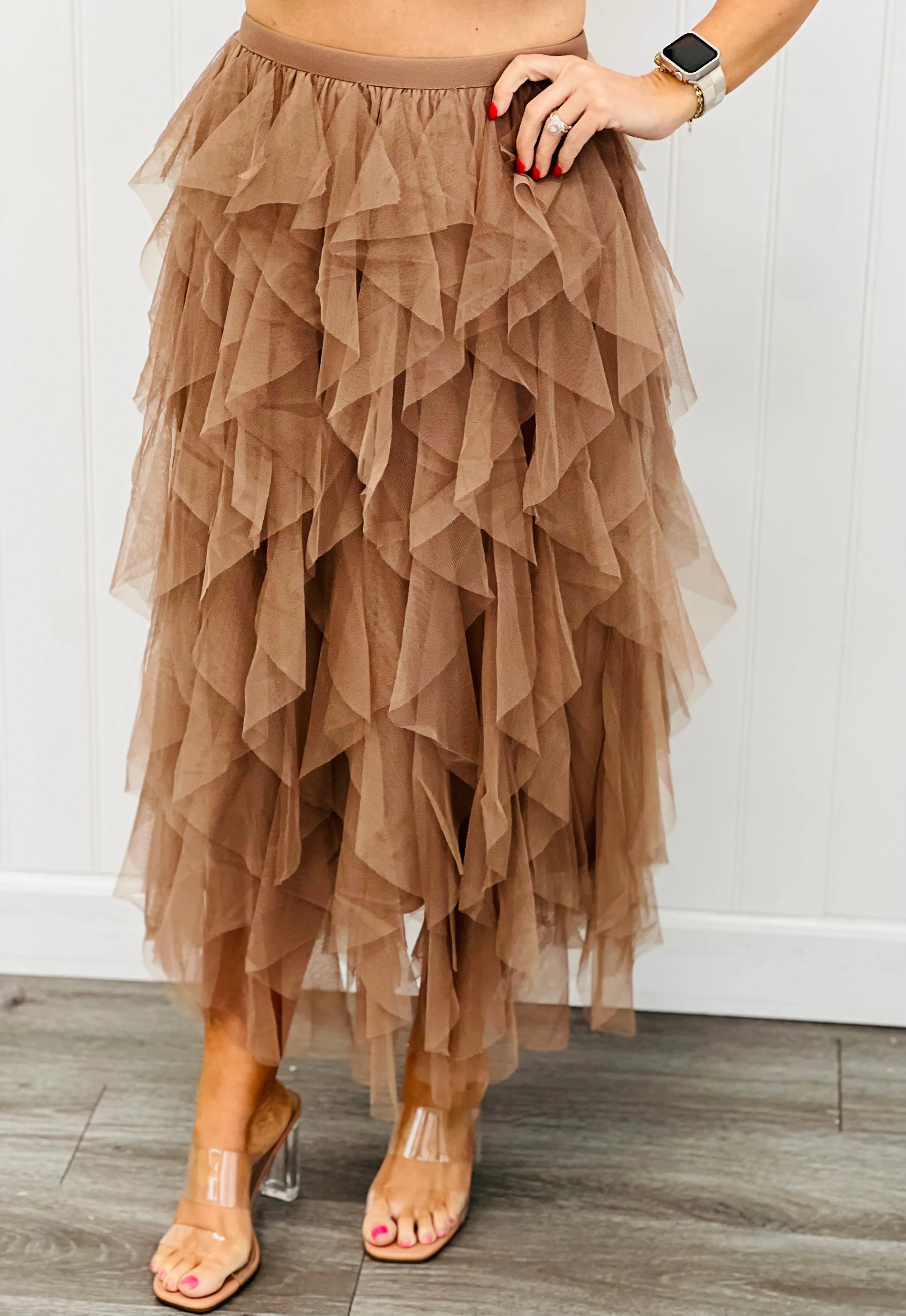 Cascading Tulle Mesh Maxi Skirt (Reg. and Plus) - 4 Colors