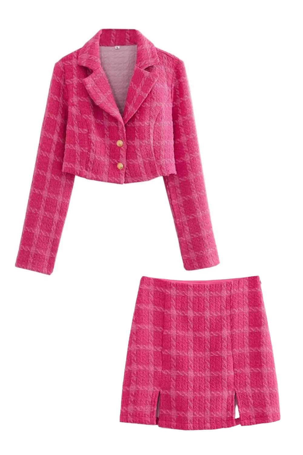 'Casey' Plaid Suit & High Waist Skirt