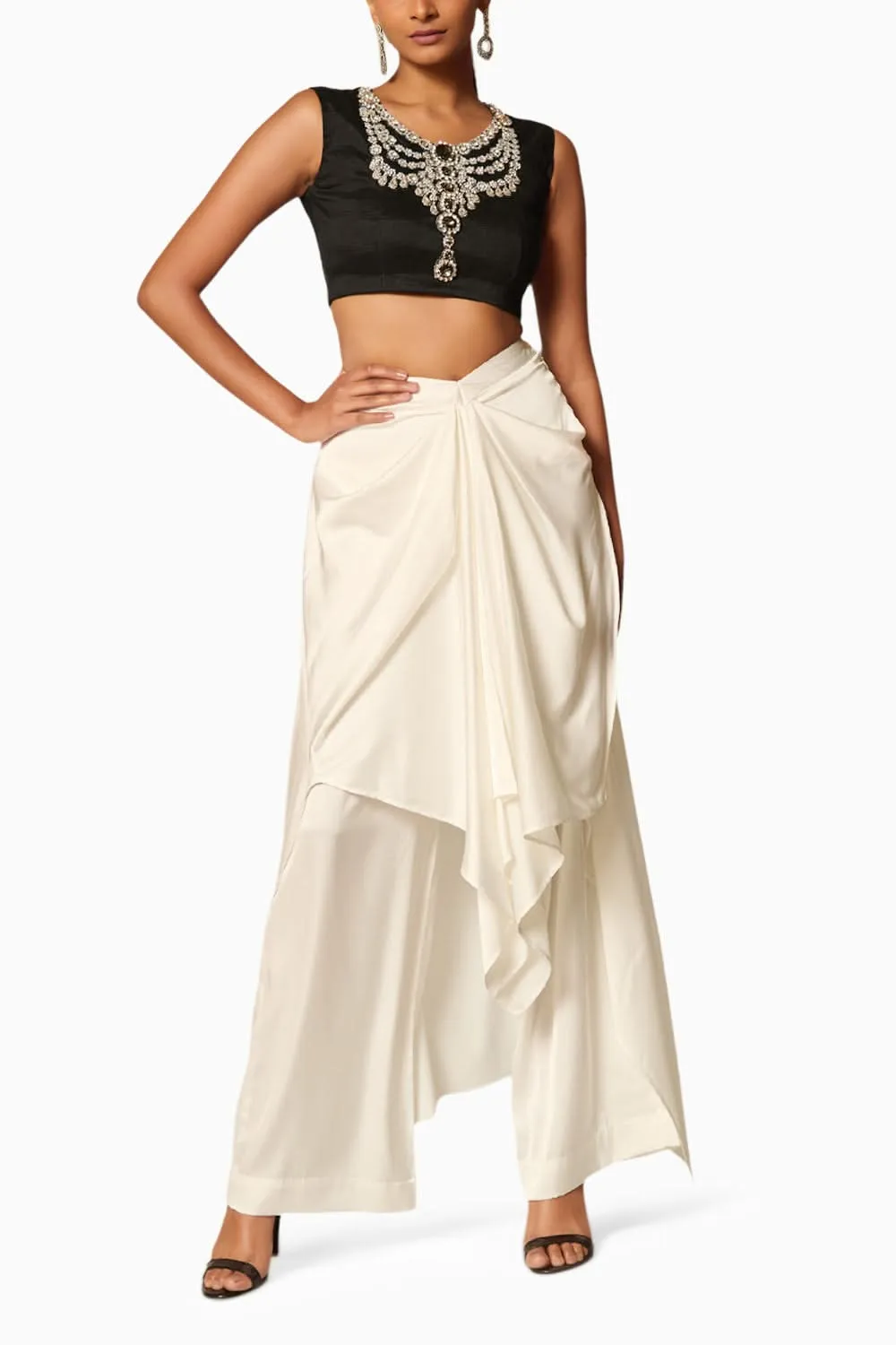 Checkmate Ivory Overlay Skirt-Pant