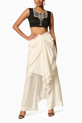 Checkmate Ivory Overlay Skirt-Pant