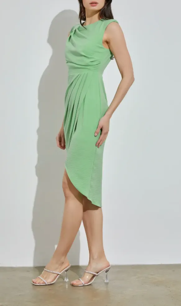 Cut Out Wrap Midi Dress