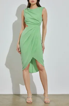 Cut Out Wrap Midi Dress