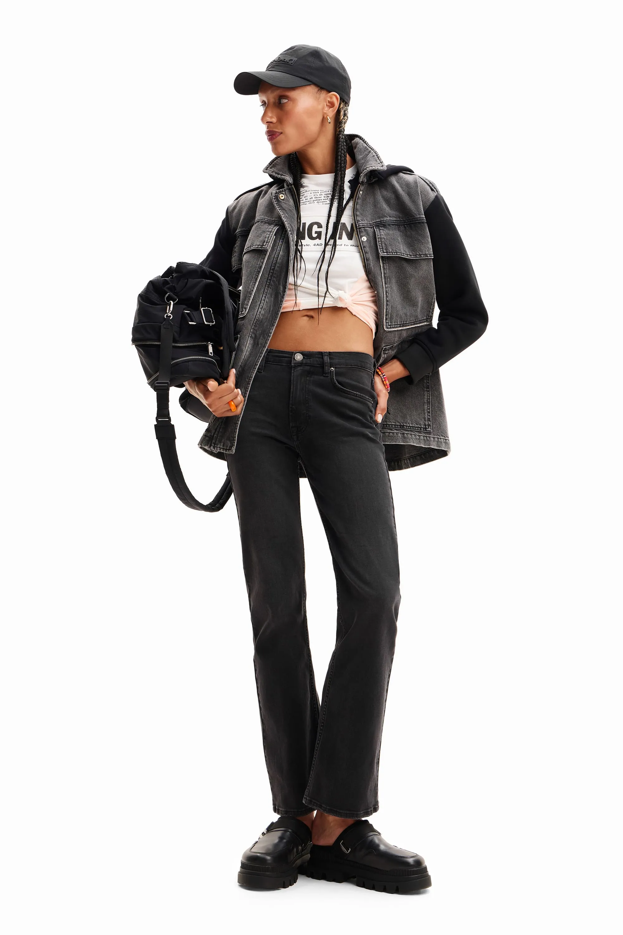 Desigual Rainier Denim Jacket  with Removable Gilet and Hood 24SWED43