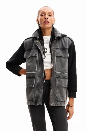 Desigual Rainier Denim Jacket  with Removable Gilet and Hood 24SWED43