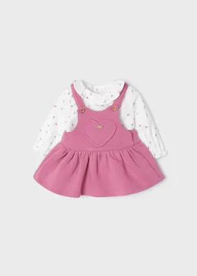 Ecofriends 2 Piece Set With Overall Dress Newborn Pink | Mayoral