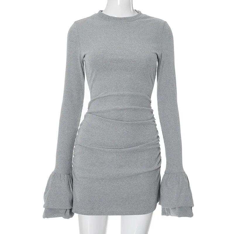 Elise Ruched Double-Layer Lace Bodycon Dress