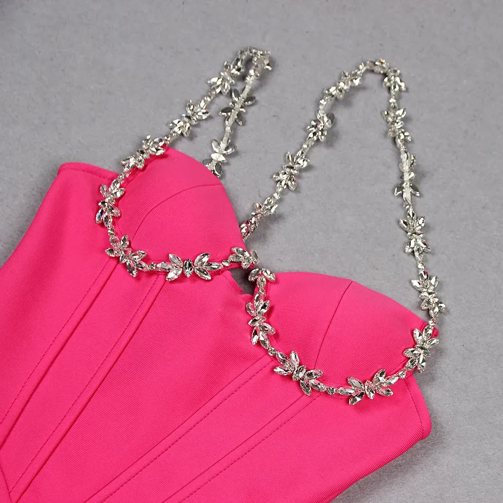 Embellished Strap Bodycon Dress