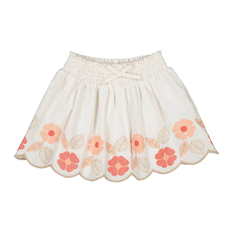 Embroidered Skirt 3903 Bone