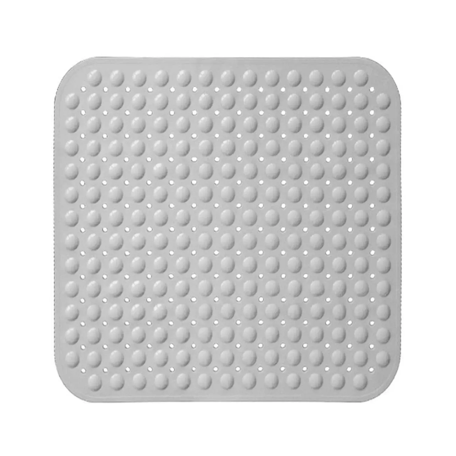 Experia Anti-Slip with Suction Cup Bath Mat, 80 x 80cm Grey (Soft-Pebble)