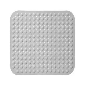 Experia Anti-Slip with Suction Cup Bath Mat, 80 x 80cm Grey (Soft-Pebble)