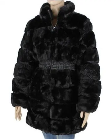 Faux Fur Coat With Elastic Waist Band (3 Colors)