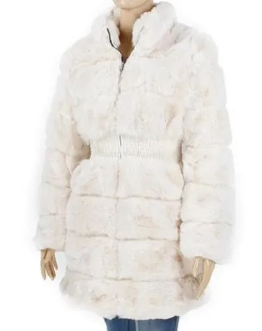 Faux Fur Coat With Elastic Waist Band (3 Colors)